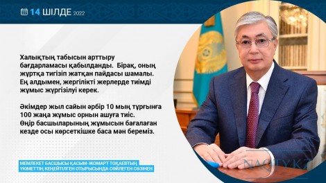 Президенттің Үкіметтің кеңейтілген отырысында сөйлеген сөзінен