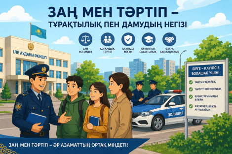 Іле ауданында «Заң мен тәртіп» қағидаты аясындағы жұмыстар күшейтілуде