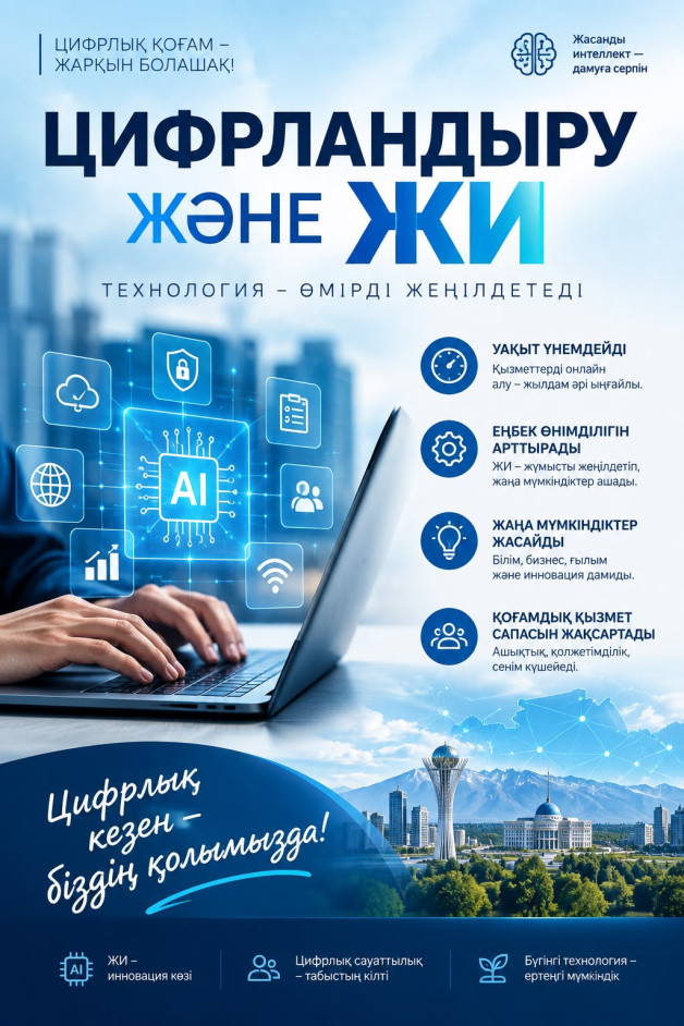ЦИФРЛАНДЫРУ ЖӘНЕ ЖИ – БОЛАШАҚҚА БАСТАР ЖОЛ
